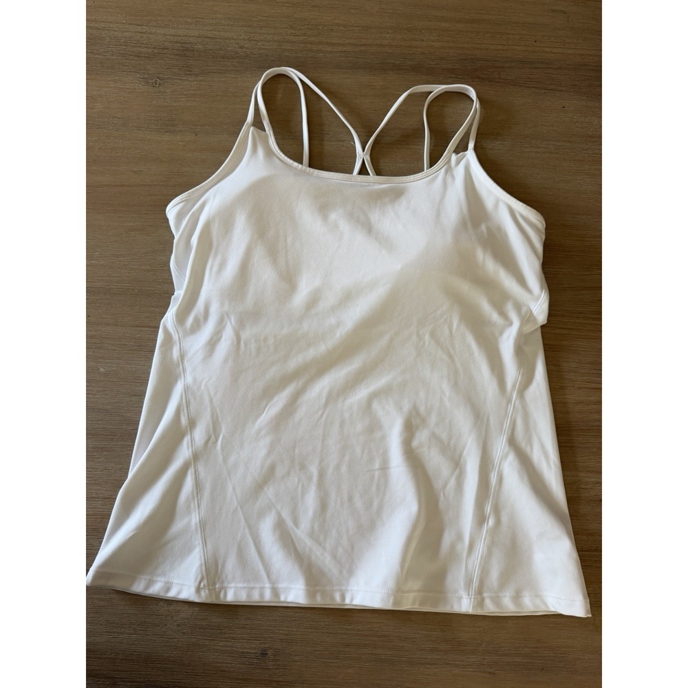 Gaiam Yoga strappy Tank top White  Padded XL athletic summer